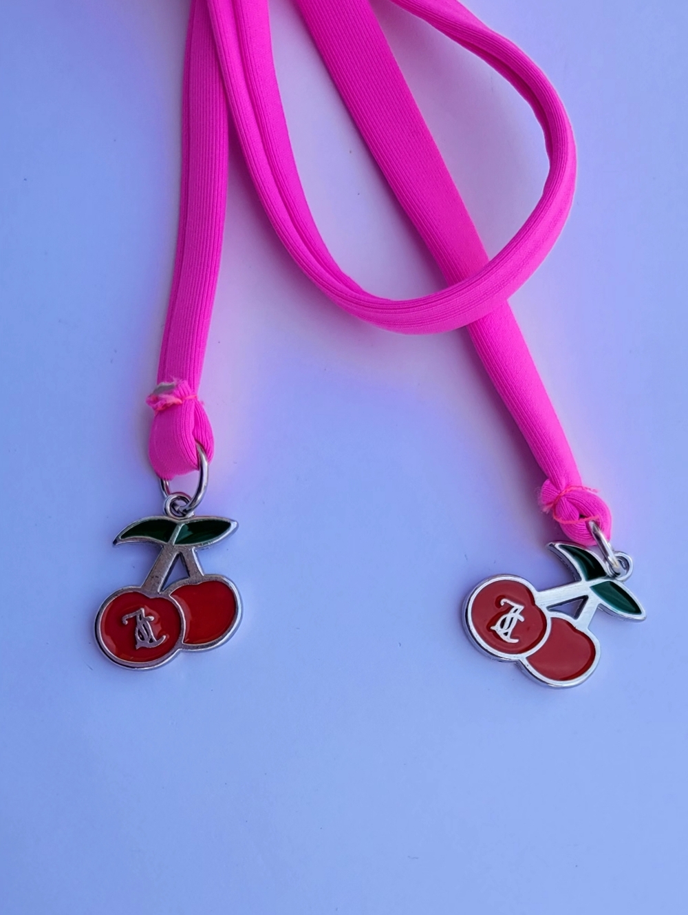 NWT Juicy Couture hot pink bikini set with rhinestone logo and cherry details 🍒 - Picture 7 of 7